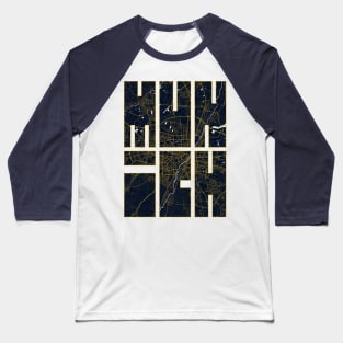 Munich, Germany City Map Typography - Gold Art Deco Baseball T-Shirt